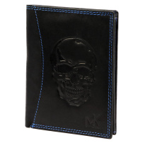 Peňaženka Money Kepper CDD 5601 SKULL - čierna + modrá